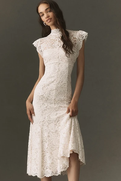 BHLDN Lace Fit-and-Flare Midi Dress