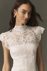 BHLDN Lace Fit-and-Flare Midi Dress