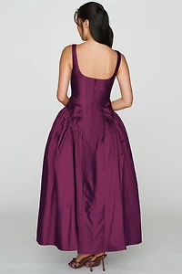 BHLDN Basque Waist Square-Neck Maxi Dress