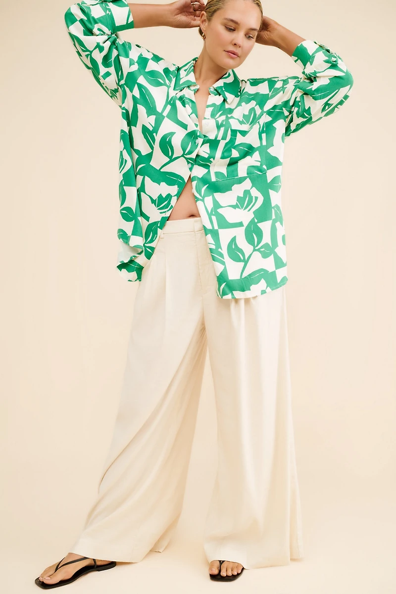 Eloquii Relaxed Long Sleeve Button Down Shirt