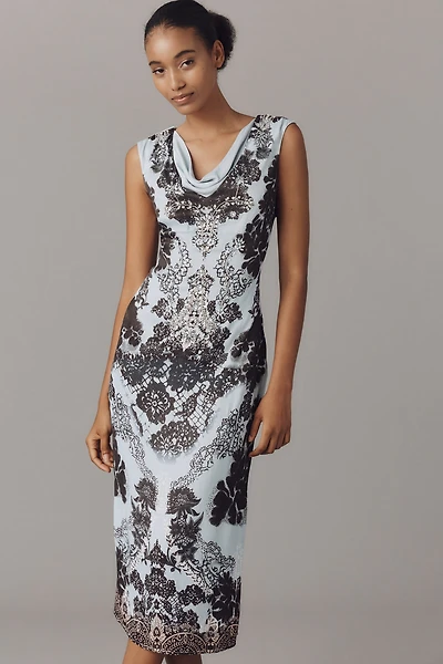 Cowl-Neck Low-Back Midi Dress