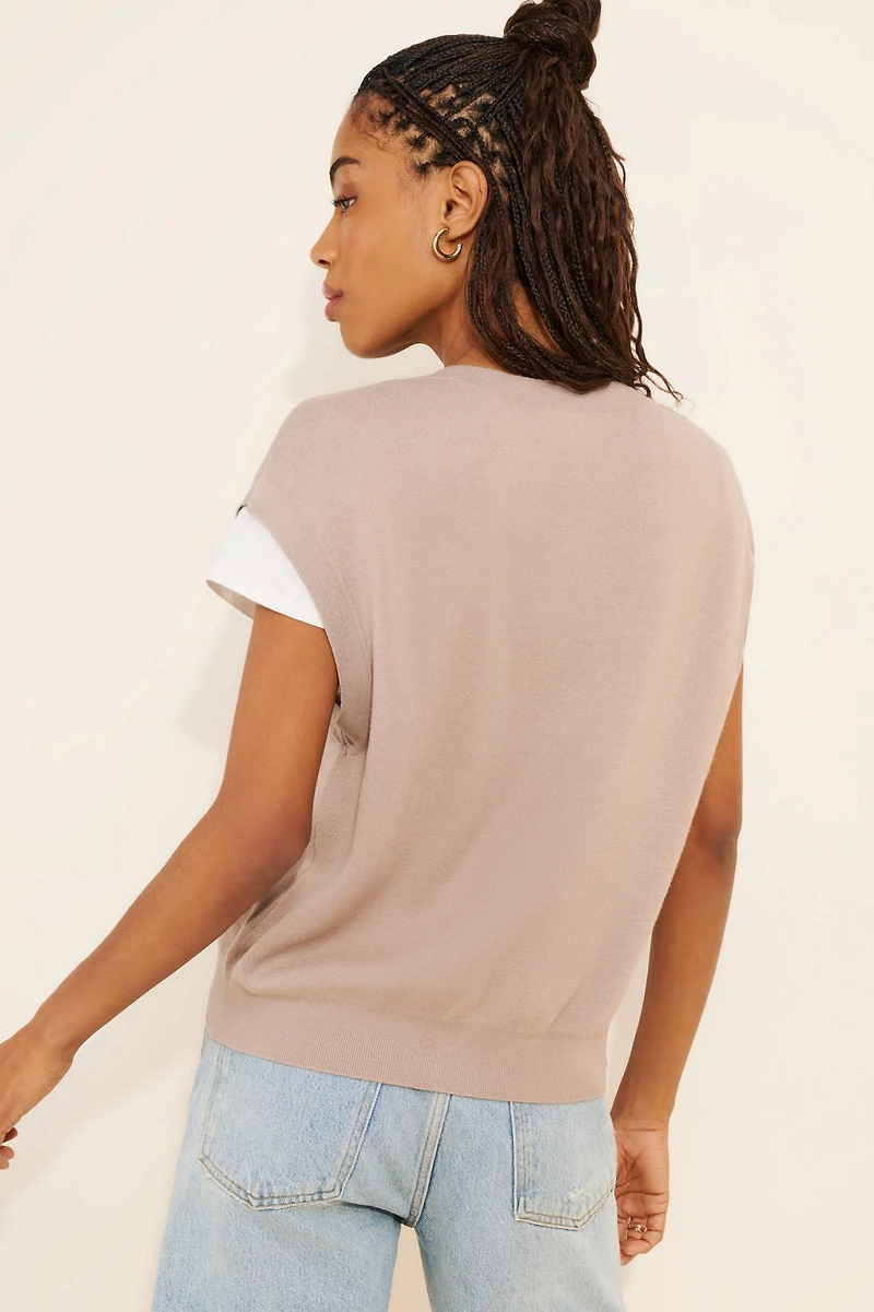 Maeve Slouchy Cardigan Sweater Vest