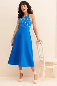 Greylin Melissa Embroidered Midi Dress