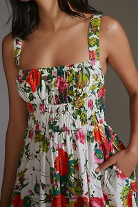 Floral A-Line Midi Dress