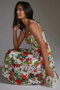 Floral A-Line Midi Dress