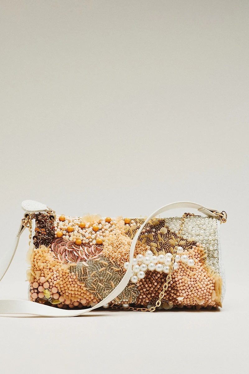 Maeve East-West Beaded Shoulder Bag