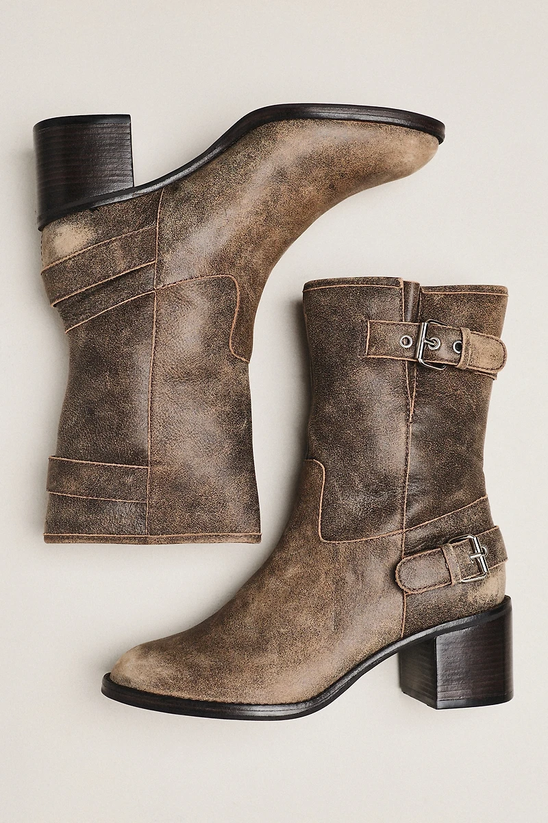 By Anthropologie Moto Mid-Calf Boots