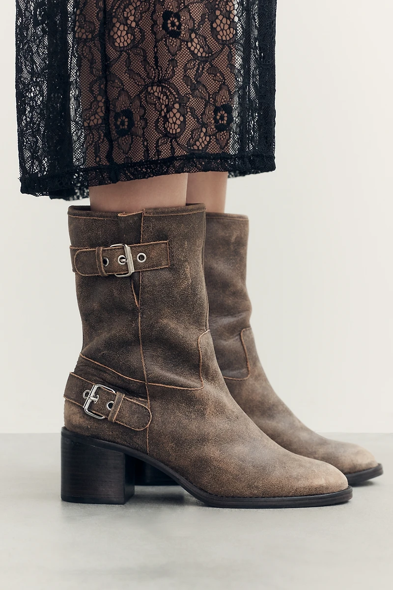 By Anthropologie Moto Mid-Calf Boots