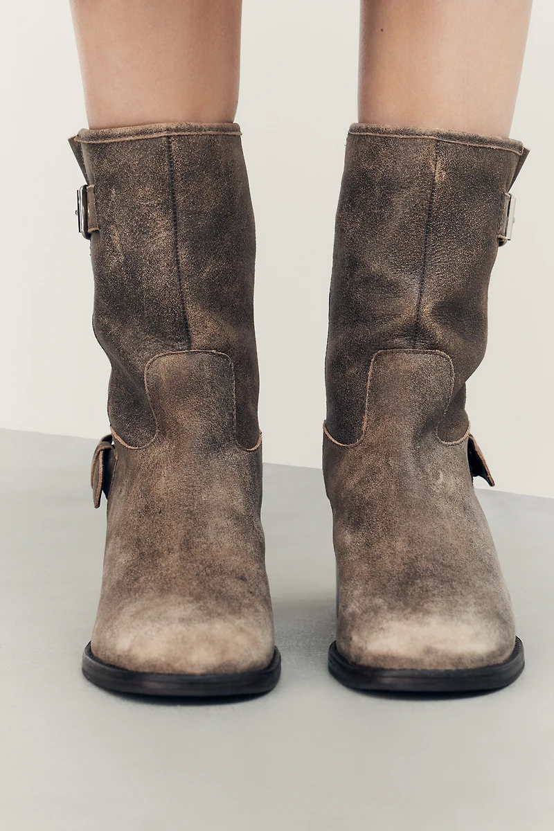 By Anthropologie Moto Mid-Calf Boots