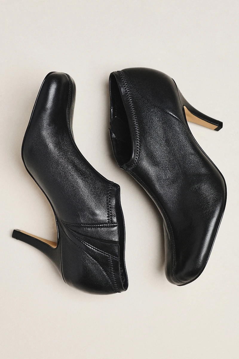 Maeve Square-Toe Leather Booties