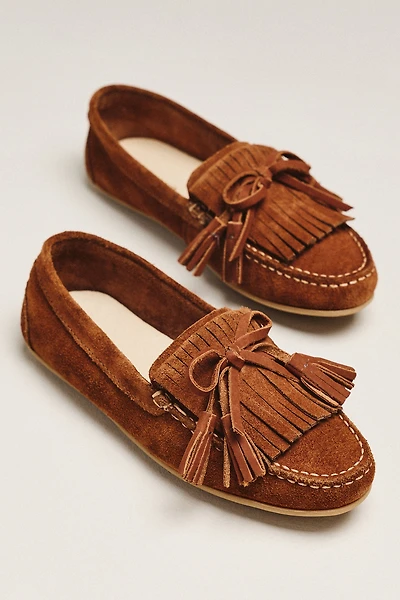By Anthropologie Tassel Suede Moccasins