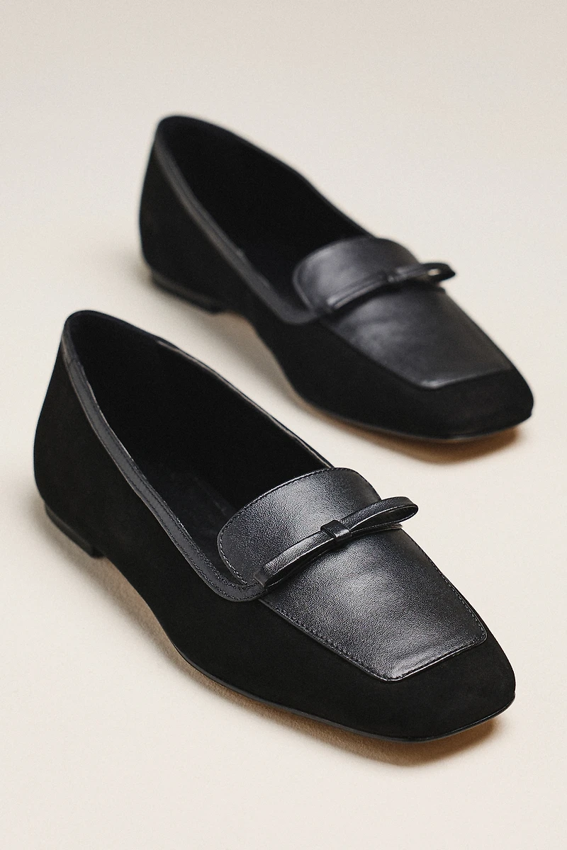 Maeve Bow Square-Toe Flats