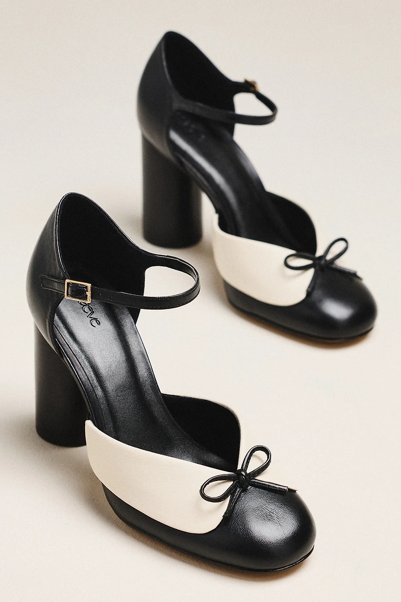 Maeve Leather Collar Ankle-Strap Heels