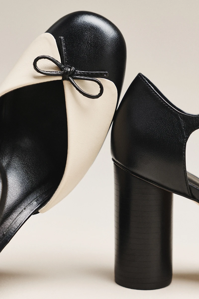 Maeve Leather Collar Ankle-Strap Heels