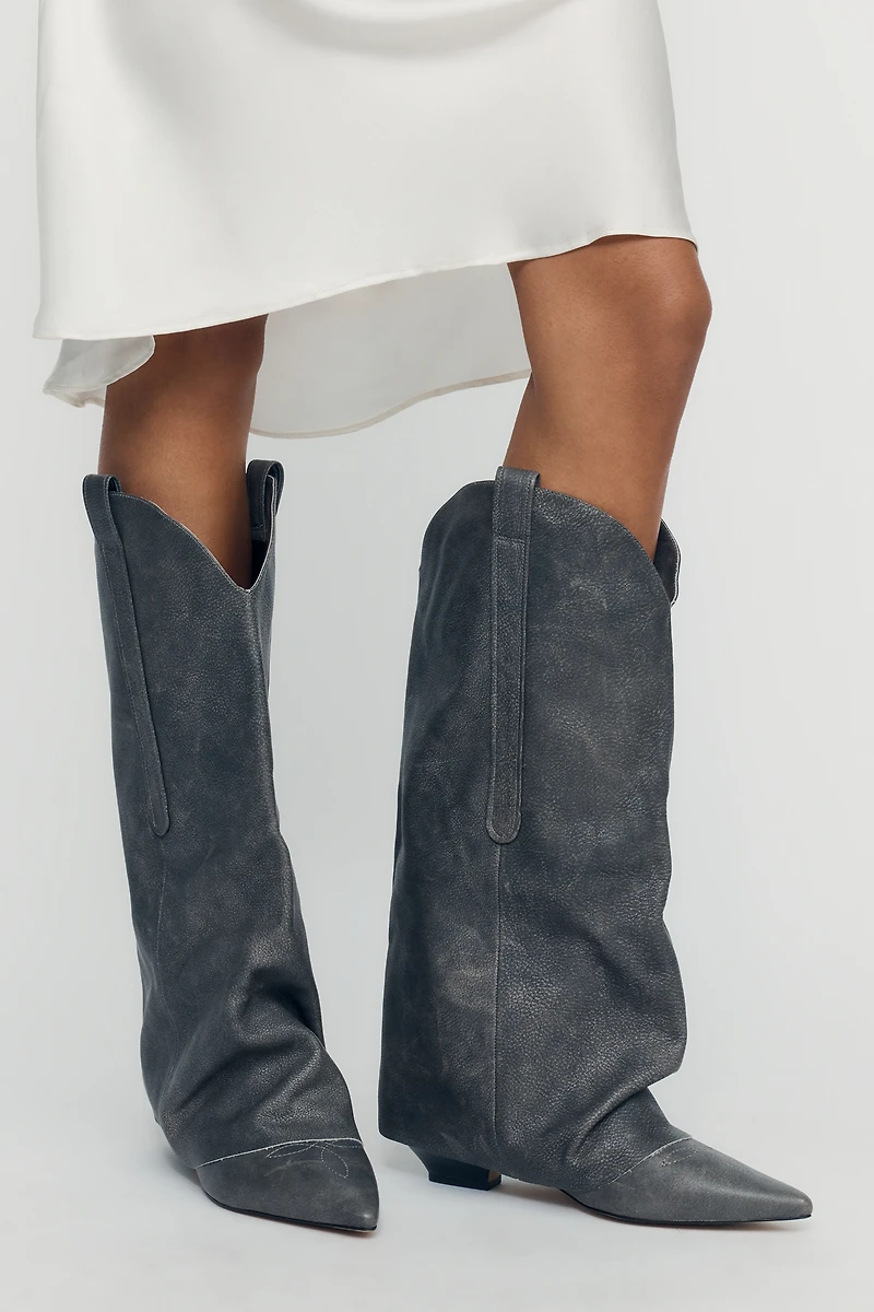 By Anthropologie Slouchy Western Boots