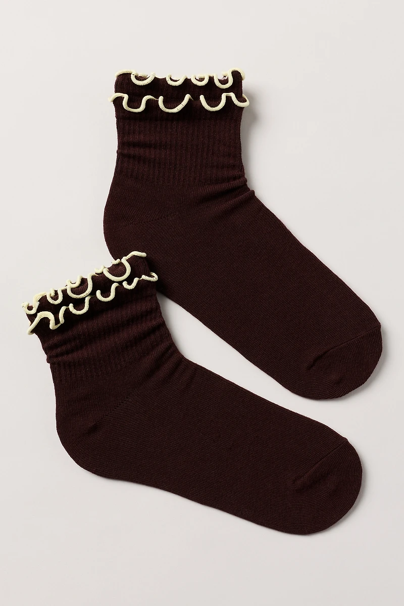 By Anthropologie Double Ruffle Socks