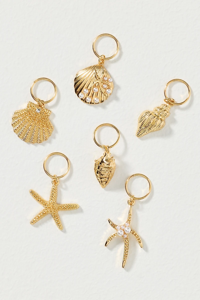 Shell Hair Charms, Set of 6