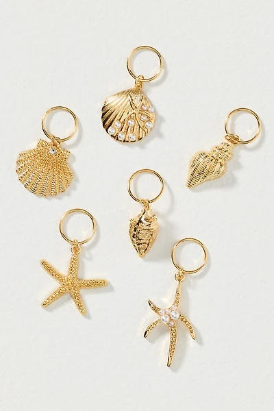 Shell Hair Charms, Set of 6