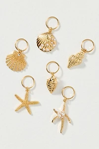 Shell Hair Charms, Set of 6