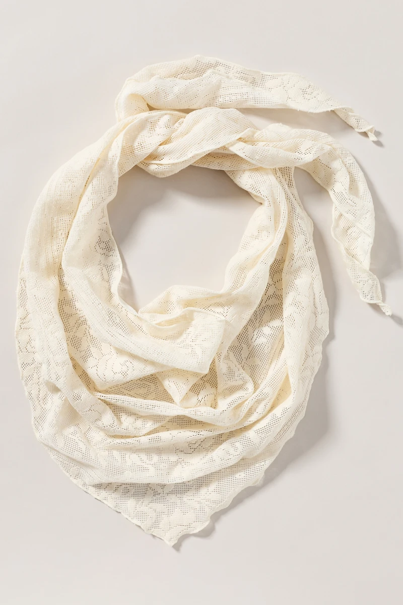 Floral Crochet Hair Scarf