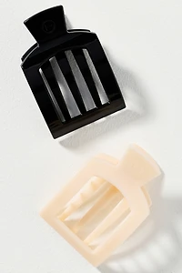 TELETIES Flat Square Hair Claw Clips, Set of 2