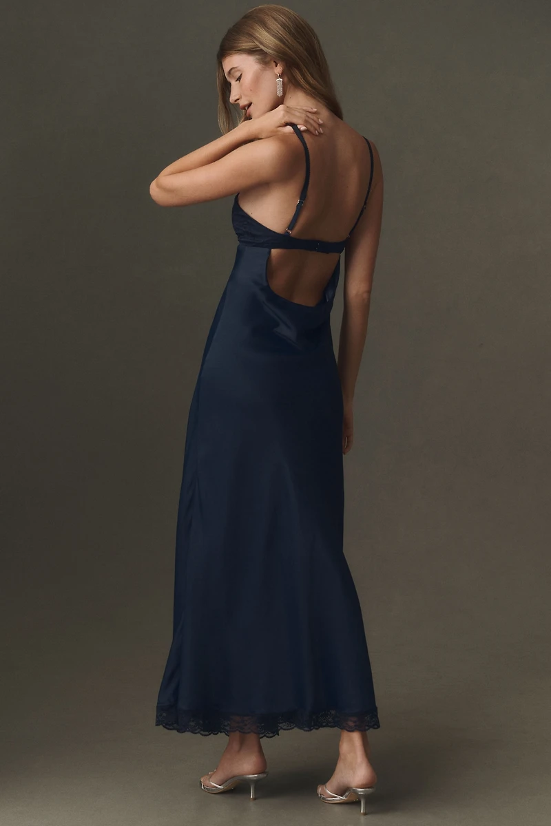 BHLDN Satin Corset Slip Dress
