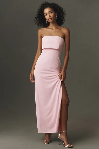 BHLDN Strapless Crepe Maxi Dress