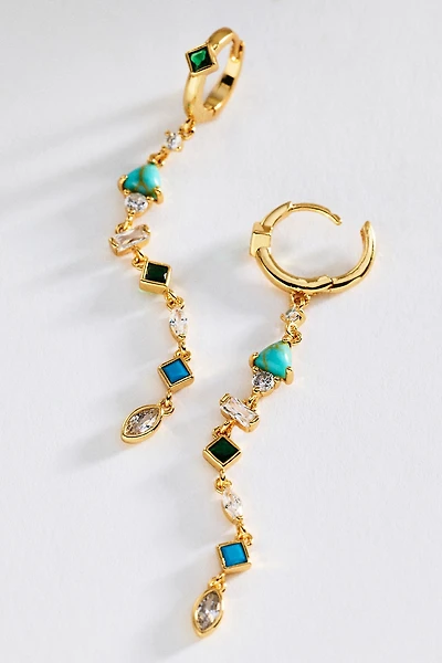 By Anthropologie Mixed Stone Huggie Earrings