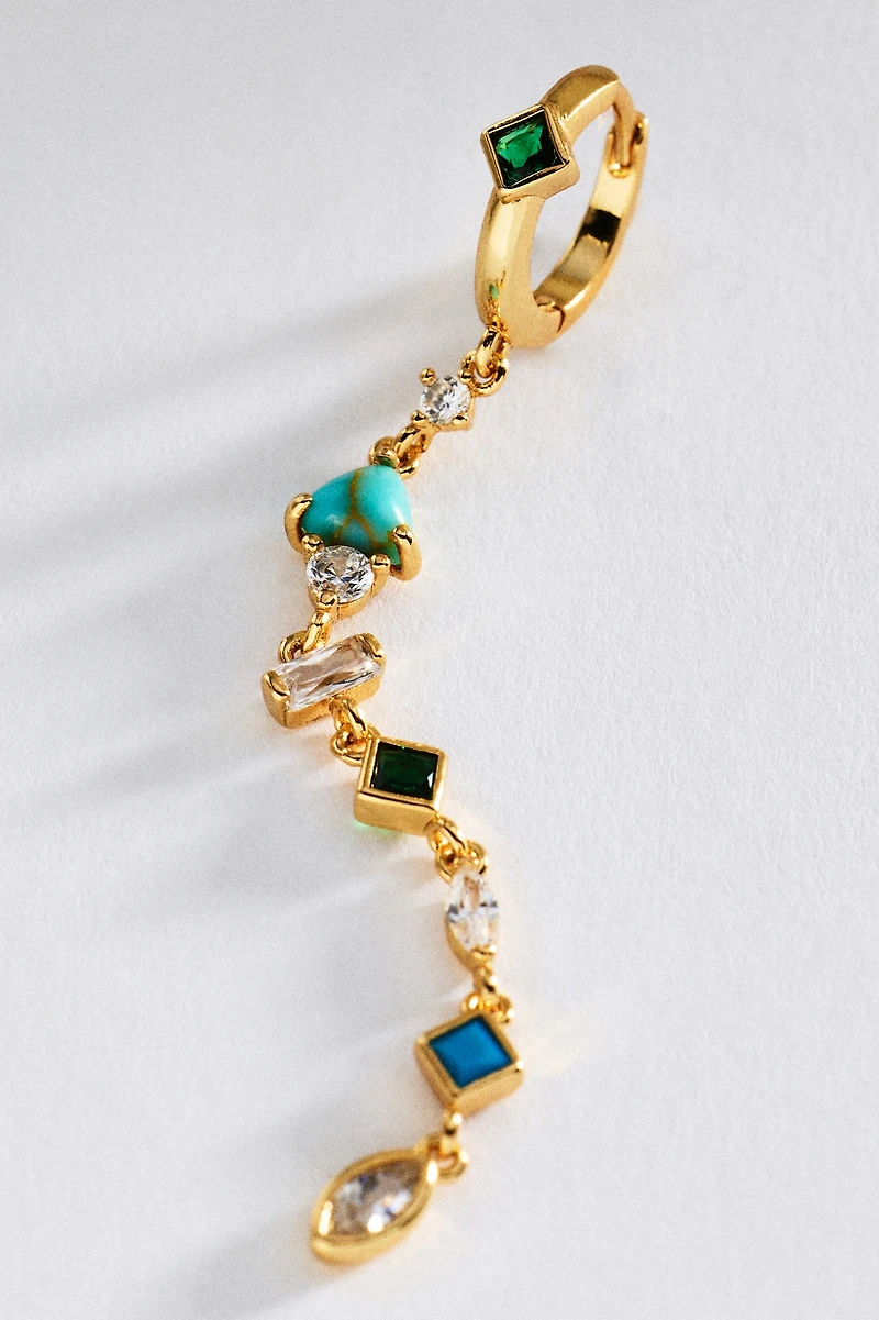 By Anthropologie Mixed Stone Huggie Earrings
