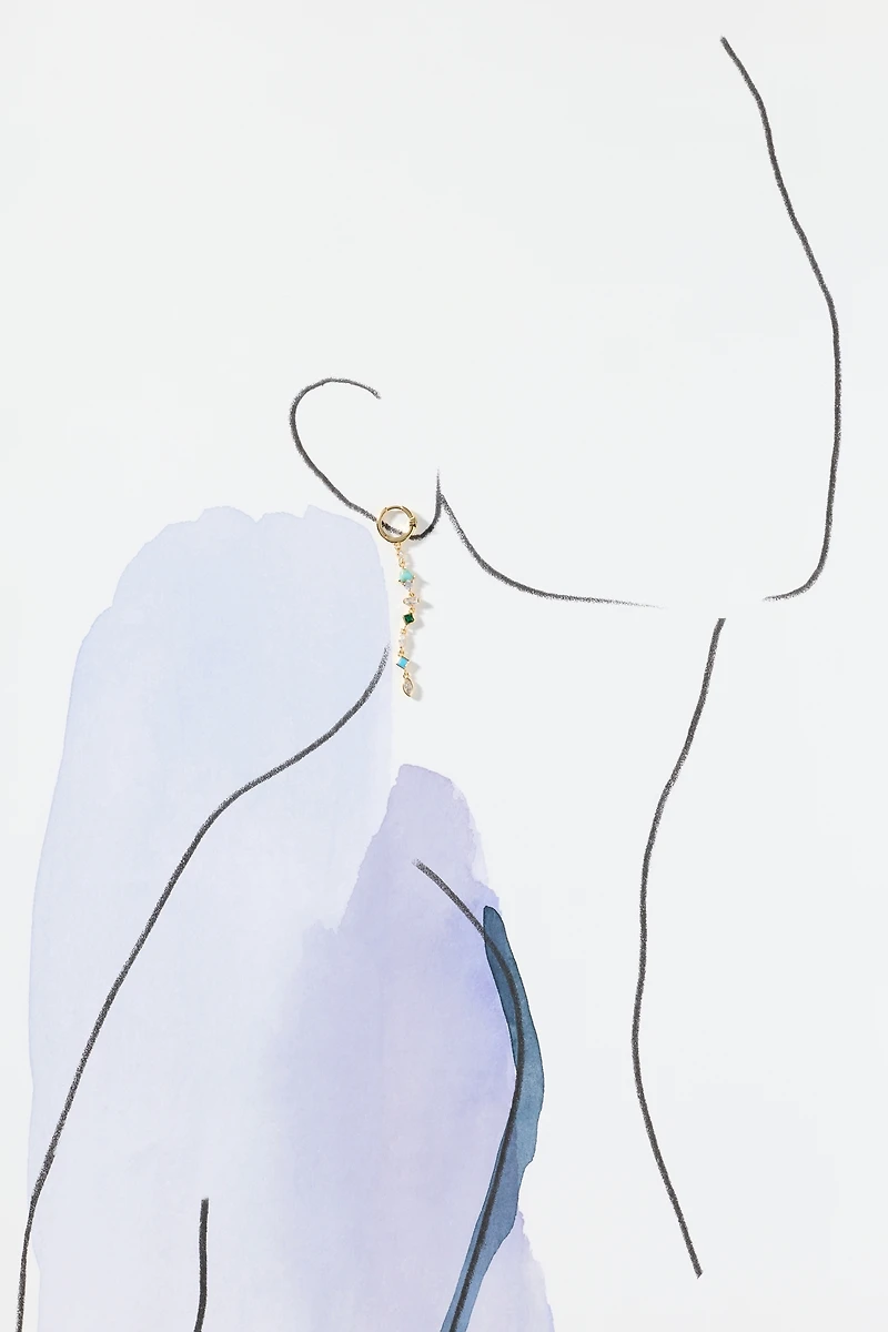 By Anthropologie Mixed Stone Huggie Earrings