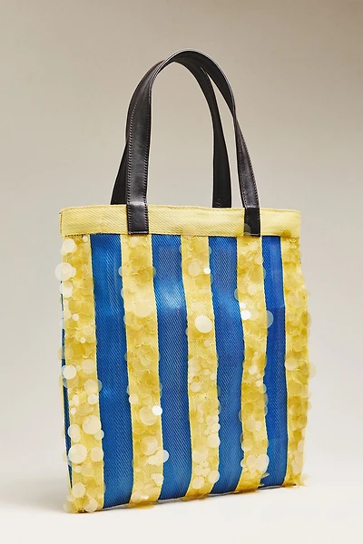 Chan Luu Striped Sequin Market Tote Bag