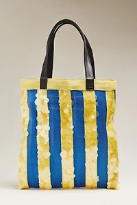Chan Luu Striped Sequin Market Tote Bag