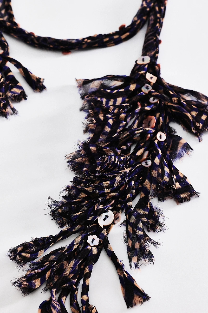 Chan Luu Fringe Skinny Scarf