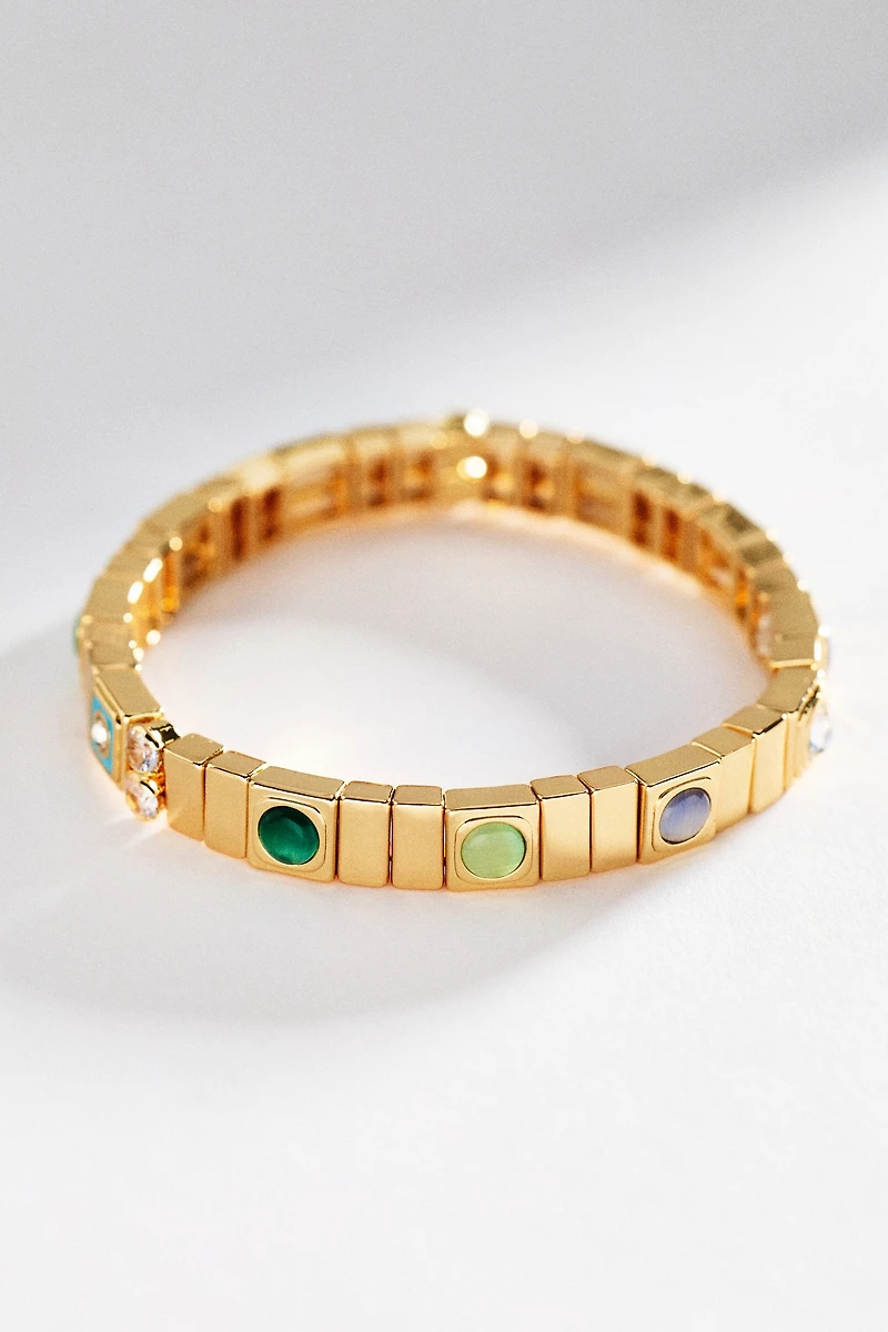 Gemstone Chicklet Bracelet