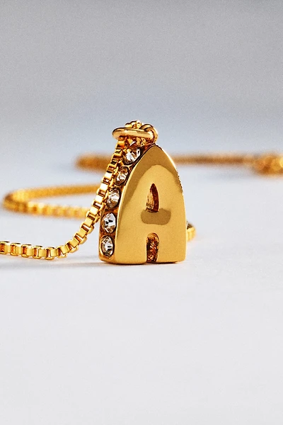 Crystal Initial Pendant Necklace