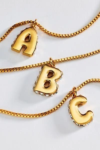 Crystal Initial Pendant Necklace