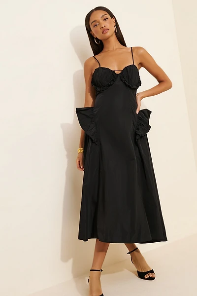 Esthe Taffeta Cut-Out Slip Dress