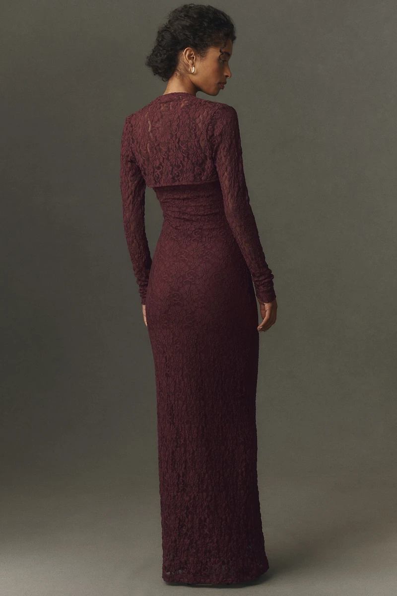 BHLDN Stretch Lace Bolero Maxi Dress