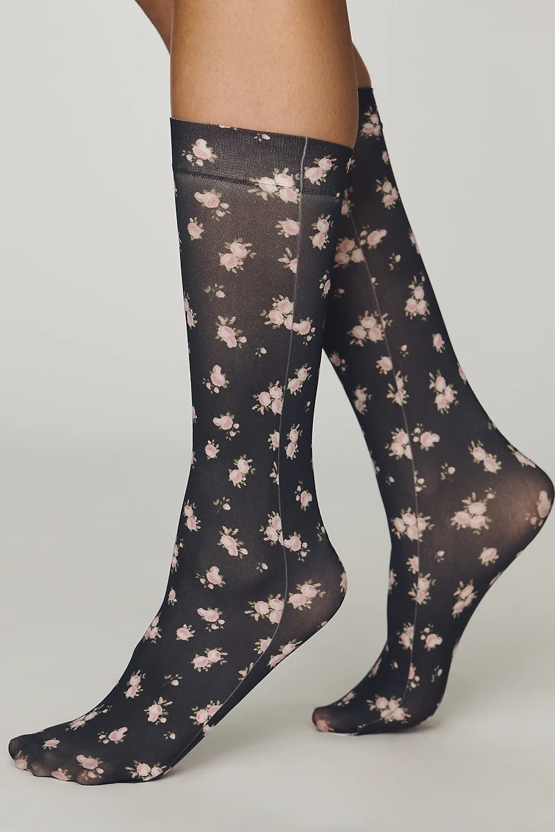 For Love & Lemons Floral Knee-High Socks