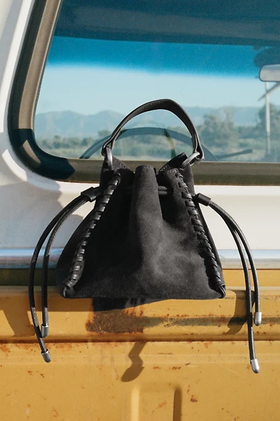By Anthropologie Faux-Suede Whipstitch Satchel