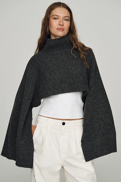 By Anthropologie Funnel-Neck Cropped Shrug