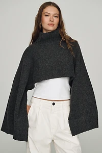 By Anthropologie Funnel-Neck Cropped Shrug