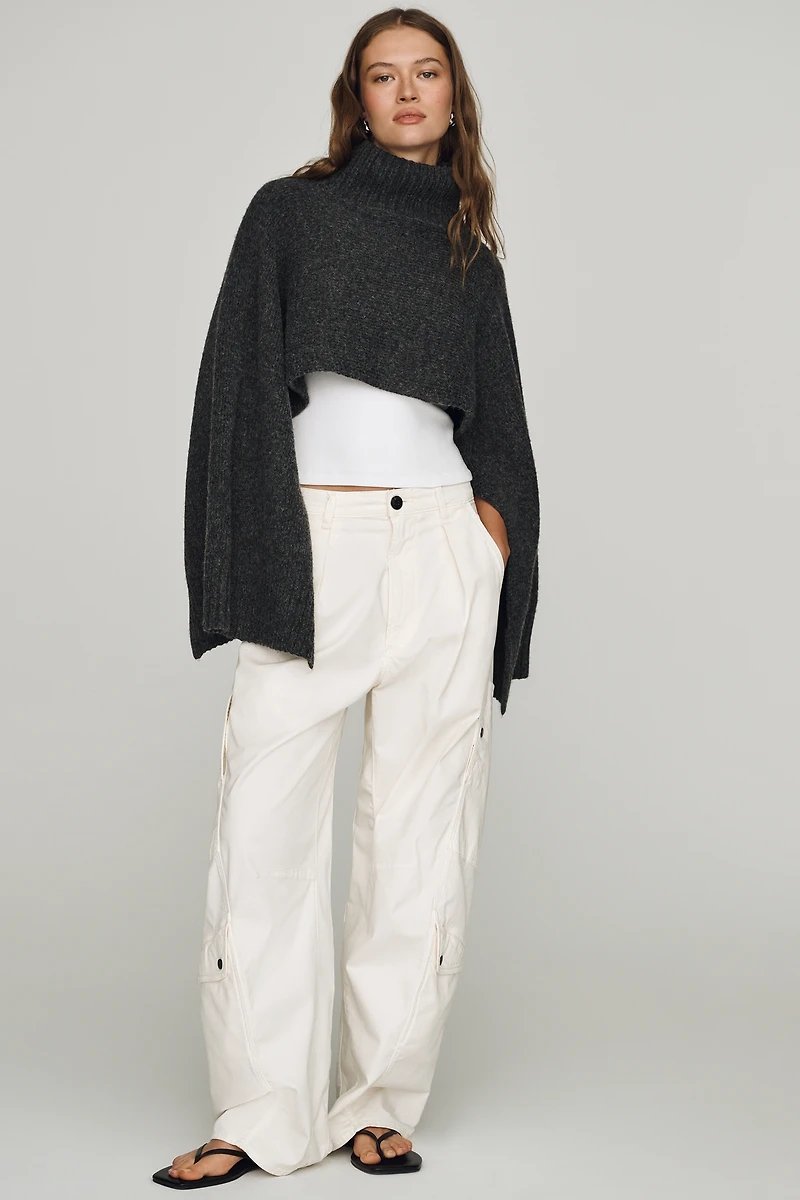 By Anthropologie Funnel-Neck Cropped Shrug
