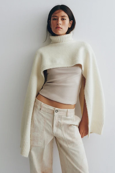 By Anthropologie Funnel-Neck Cropped Shrug