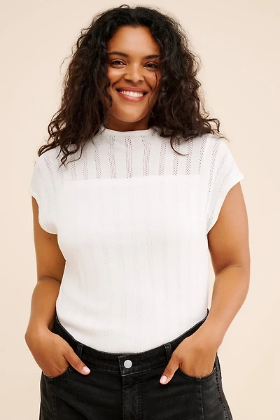 Eloquii Sheer Stripe Sweater