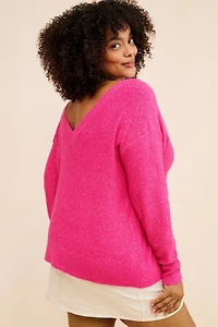 Eloquii V-Neck Sequin Sweater