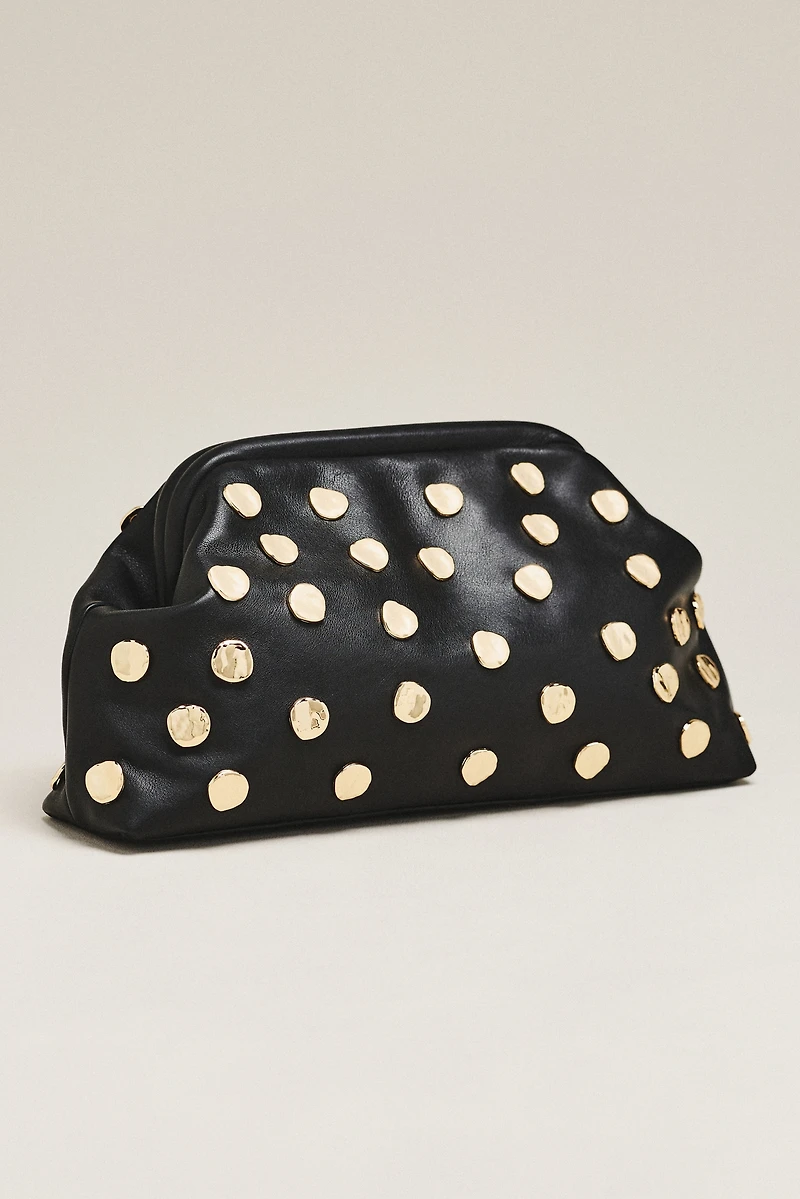 btb Los Angeles Josephine Leather Studded Clutch