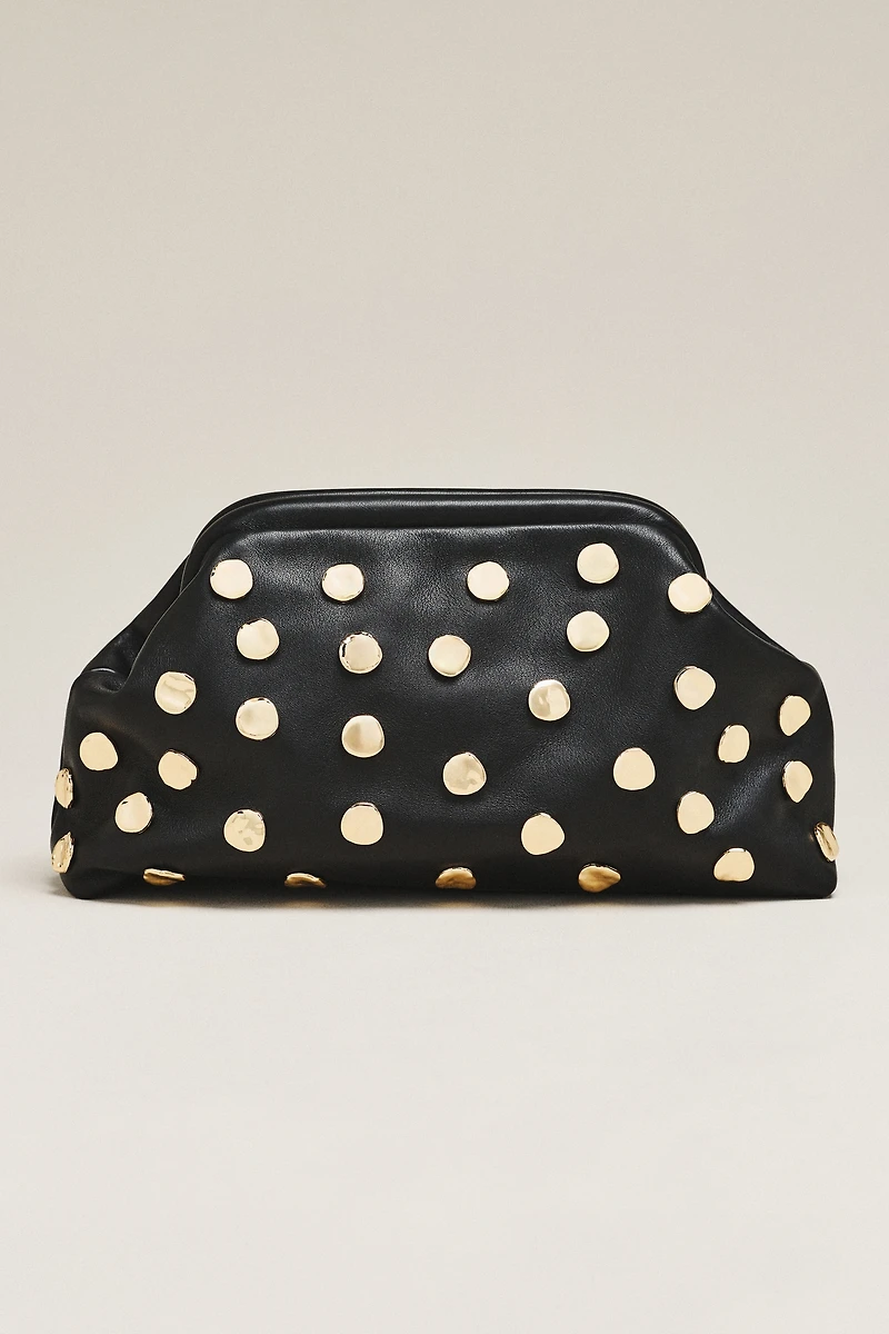 btb Los Angeles Josephine Leather Studded Clutch