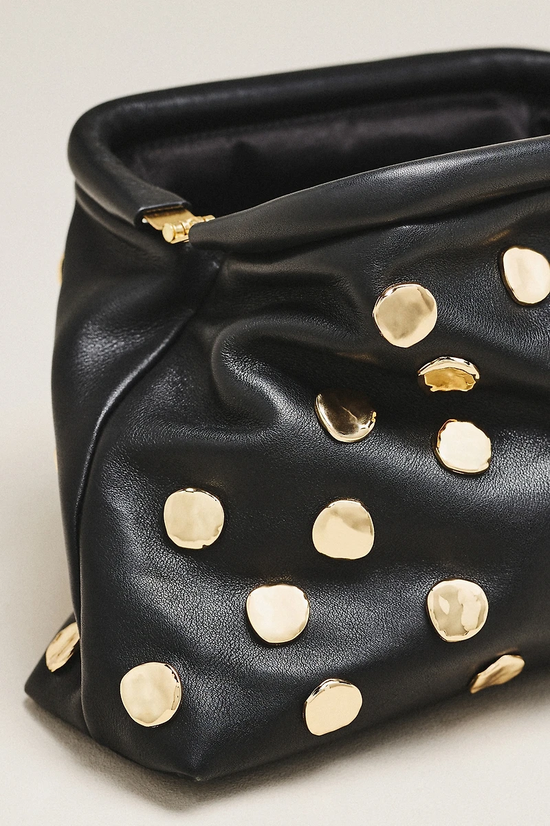 btb Los Angeles Josephine Leather Studded Clutch