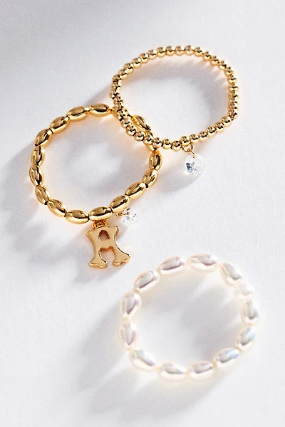 Initial Stretch Rings, Set of 3